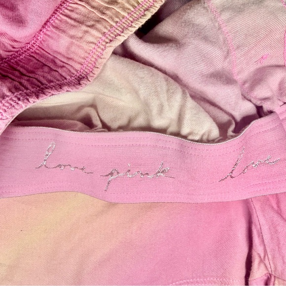 PINK Victoria’s Secret Tie Dye Pink Yellow Ombre Cozy Sleep Shorts Loungewear - Picture 5 of 7